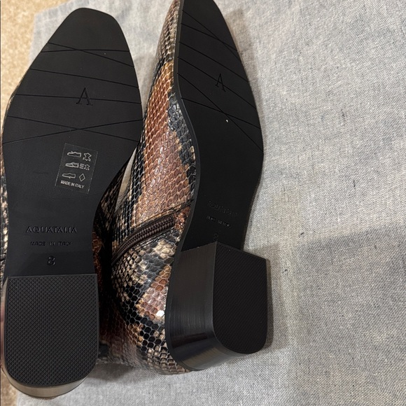 Aquatalia Snake Embossed Leather Boots, sz 8 - Picture 6 of 6